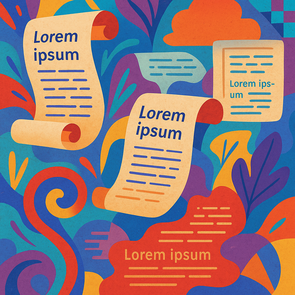 Schriftrollen mit der Aufschrift "Lorem Ipsum"