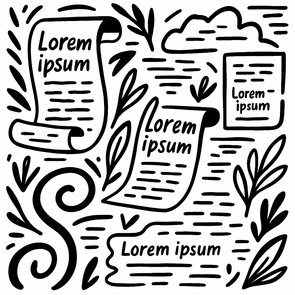 Schriftrollen mit der Beschriftung "Lorem Ipsum"